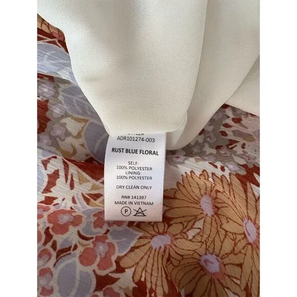 ASTR The Label Women's XS Floral Smocked Tiered Midi Dress Multicolor‎ - Picture 8 of 11